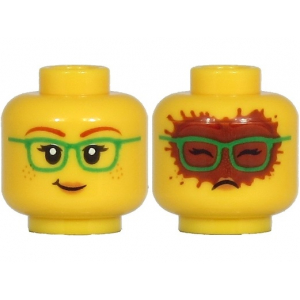 LEGO® Mini-Figurine Tête Femme Expressions Lunette Boue (4I)