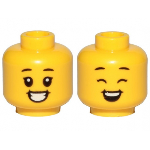 LEGO® Minifigure Head Dual Female Sided Child Black Eyebrows