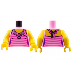 LEGO® Torso Female Top with Dark Pink Stripes and Flower