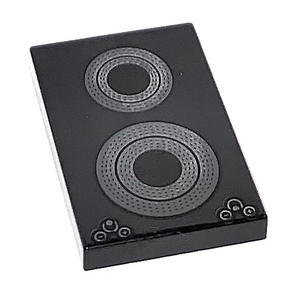 LEGO® Tile 2x3 with Silver Concentruc Circles Stove Plate