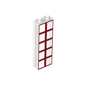 LEGO® Brick 1x2x5 without Side Supports with Red and Dark