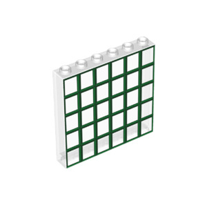 LEGO® Panel 1x6x5 with Green and Dark Green Window Grilles