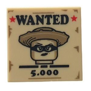 LEGO® Plate Lisse 2x2 Imprimée Wanted 5000