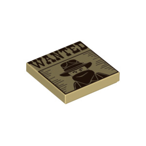 LEGO® Tile 2x2 with Groove with Wanted Wester Bandit