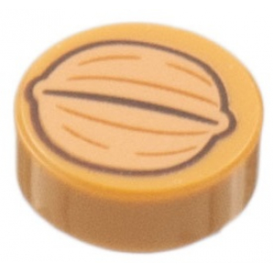 LEGO® Plate Ronde Lisse 1x1 Imprimée Noix