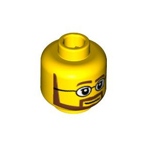 LEGO® Minifigure Head Beard Brown Angular with Glasses Patte