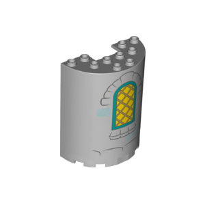 LEGO® Cylinder Half 3x6x6 with 1x2 Cutout with Yellow Curved