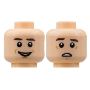 LEGO® Minifigure Head Dual Sided Dark Brown Eyebrows