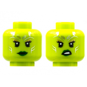 LEGO® Minifigure Head Dual Sided Alien Female Silver Tattoos
