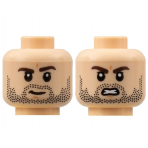 LEGO® Minifigure Head Dual Sided Dark Brown Eyebrows