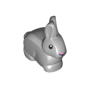 LEGO® Bunny Rabbit with Black Eyes and Mouth and Bright Pink
