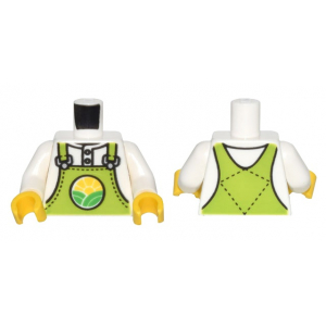 LEGO® Torso Lime Overalls with Bright Green Hills and Yellow