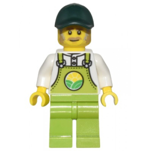 LEGO® Farmer Horace Lime Overalls over White Shirt