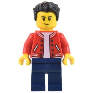 LEGO® Minifigure Man Red Jacket Dark Blue Legs