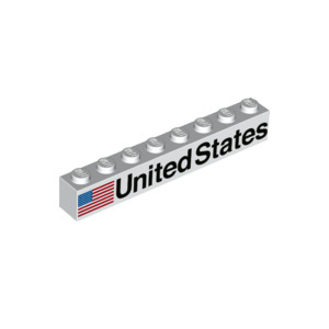 LEGO® Brique 1x8 Imprimée United States et Drapeau