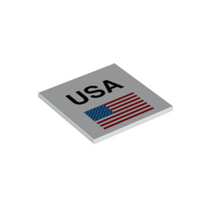 LEGO® Plate Lisse Imprimée 6x6 USA et Drapeau Américain