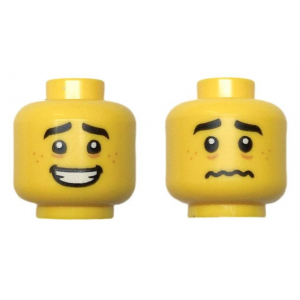 LEGO® Minifigure Head Dual Sided Black Eyebrows