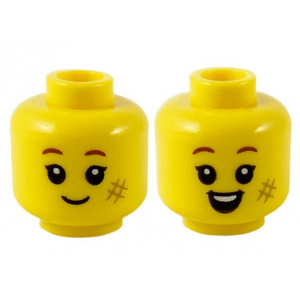LEGO® Minifigure Haed Dual Sided Child Reddish Brown