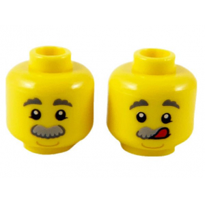 LEGO® Minifigure Head Dual Sided Dark Bluish Gray Eyebrows