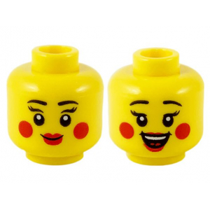 LEGO® Minifigure Head Dual Sided Female Black Eyebrows