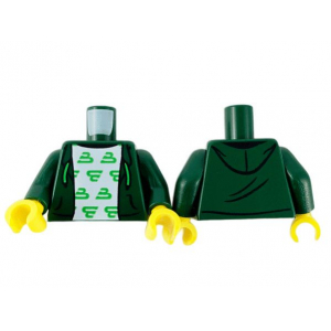 LEGO® Torso Hoodie White Shirt with Bright Green Blacktron