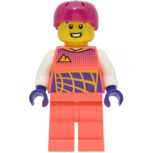 LEGO® Cyclist Male Coral Race Suit Magenta Helmet
