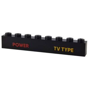 LEGO® Brique 1x8 Imprimée Power et Tv Type Console - Atari