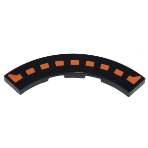 LEGO® Tile Round Corner 4x4 Macaroni Wide with Orange Dotted