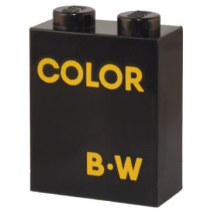 LEGO® Brique 1x2x2 Imprimée Color B-W - Atari