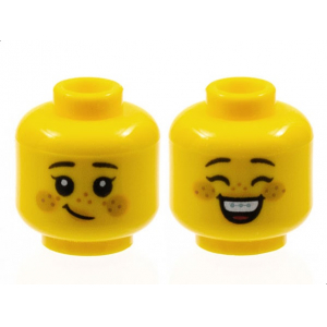 LEGO® Minifigure Head Dual Sided Child Black