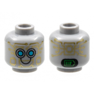 LEGO® Minifigure Head Alien Robot with Gold Circuit