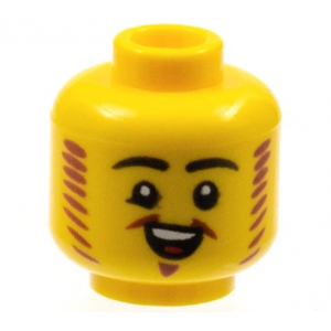 LEGO® Minifigure Head Black Eyebrows Reddish Brown Mutton