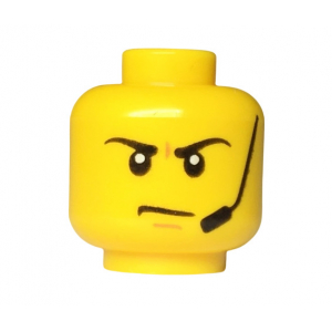 LEGO® Minifigure Head Angry Eyebrows and Scowl Headset