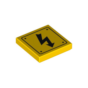 LEGO® Tile 2x2 with Groove with Electricity Danger Sign