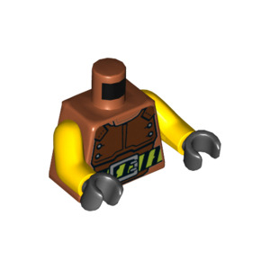 LEGO® Torso Reddish Brown Chest Protector Black and Lime