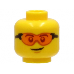 LEGO® Mini-Figurine Tête Homme Avec Lunette Orange (5B)
