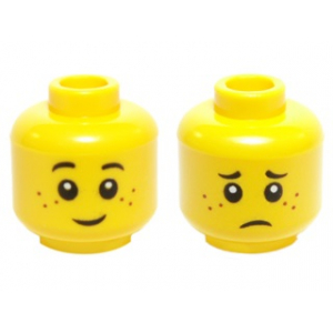 LEGO® Minifigure Head Dual Sided Child Black Eyebrows