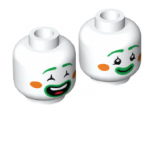 LEGO® Minifigure Head Dual Sided Clown Bright Green Eyebrows