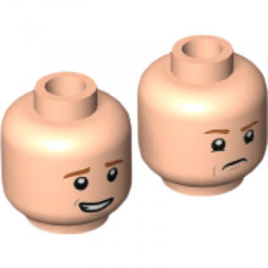 LEGO® Minifigure Head Dual Sided Dark Orange Eyebrows