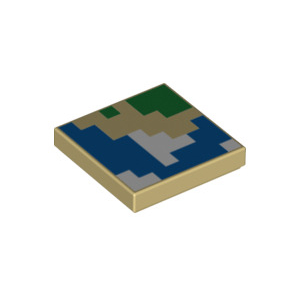 LEGO® Tile 2x2 with Groove with Pixelated Blue