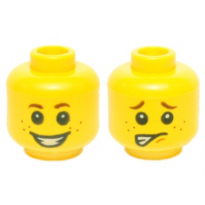 LEGO® Brand Minifigure Head Dual Sided Child Reddish Freckle