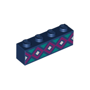 LEGO® Brique 1x4 Imprimée Losange Mosaique