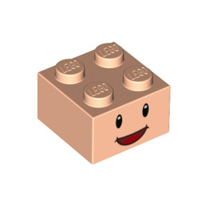 LEGO® Brick 2x2 with Black Eyes and Open Mouth Smile