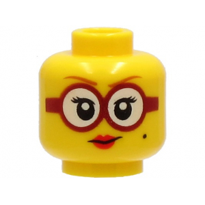 LEGO® Minifigure Head Female Dark Orange Eyebrows Glasses