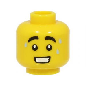 LEGO® Minifigure Head Black Thick Eyebrows