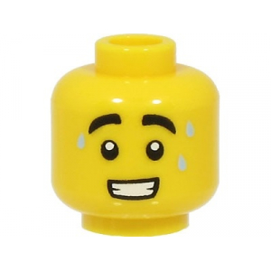 LEGO® Minifigure Head Black Thick Eyebrows