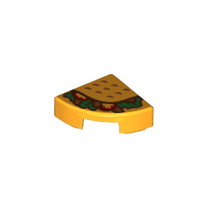 LEGO® Tile Round 1x1 Quarter with Taco Pattern