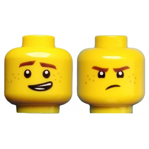 LEGO® Mini-Figurine Tête Homme Deux Expressions (2D)
