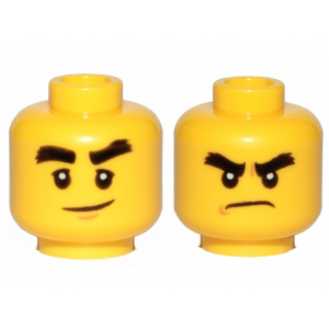 LEGO® Minifigure Head Dual Sided Black Bushy