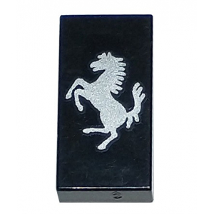 LEGO® Tile 1x2 with Groove with Ferrari Logo Silver Horse